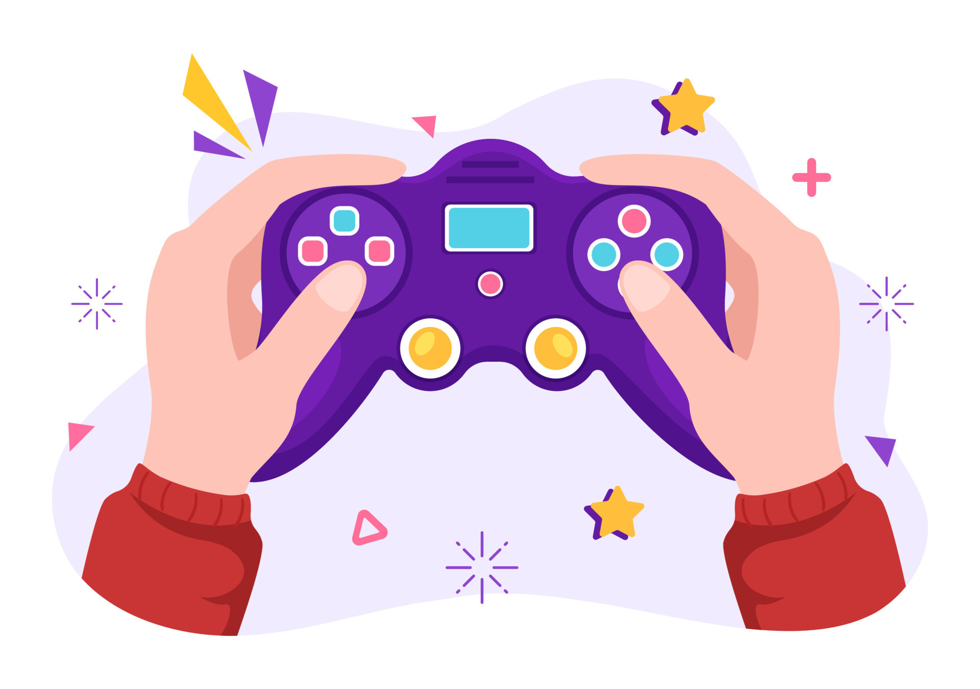 videogame com crianças jogando console de luta de controladores de gamepad  no computador móvel Android em ilustração de modelo desenhado à mão de  desenho plano 14057818 Vetor no Vecteezy